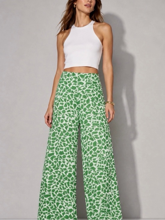 Dynamite Pants - Dynamite Hutton Green Abstract Wide Leg Pants Size 4